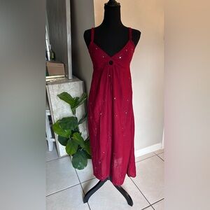 Chic Sleeveless Burgundy Midi Dress